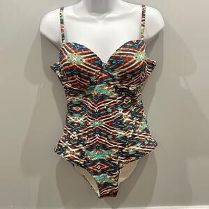 OndadeMar Balsam Bandeau One Piece NWT Sz L Multi Color UPF 50+ UV Protection